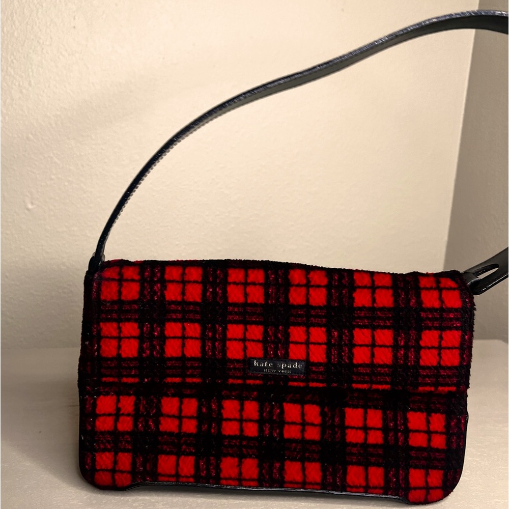 Kate Spade red and black buffalo plaid bag